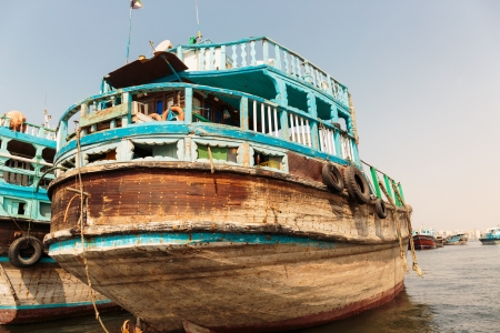 SHARJAH, UAE - OCTOBER 29: Sharjah port, on October 29, 2013. Sharjah is located along northern coast of Persian Gulf on Arabian Peninsulaのeditorial素材