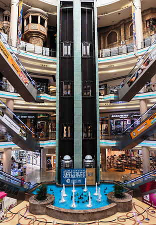 SHARJAH, UAE - OCTOBER 29, 2013: Central Souq Mega Mall opened on December 2001 and becoming one of leading retail and leisure destinations in UAE. It is one of largest malls in UAE at 800,000 sq. ft.のeditorial素材