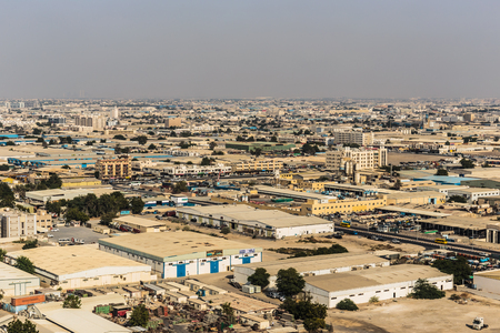 SHARJAH, UAE - OCTOBER 29, 2013: Sharjah - general view. Sharjah is located along northern coast of Persian Gulf on Arabian Peninsulaのeditorial素材