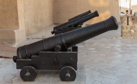 old cast-iron cannonのeditorial素材