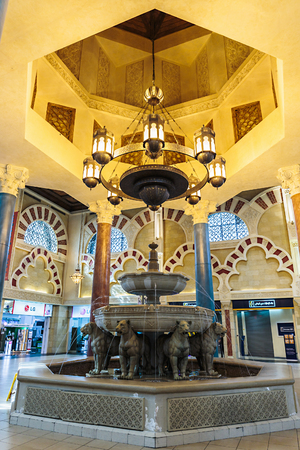 DUBAI, UAE-NOVEMBER 02: Interior IBN Battuta Mall store on November 02, 2013. Each salesroom is decorated in the style of different countries.のeditorial素材