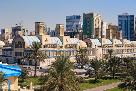 SHARJAH, UAE - OCTOBER 28, 2013: Central Souq Mega Mall opened on December 2001 and becoming one of leading retail and leisure destinations in UAE. It is one of largest malls in UAE at 800,000 sq. ft.のeditorial素材