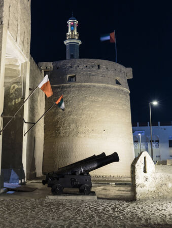 Ancient Arabic Fortress, Fahidi fort night viewのeditorial素材
