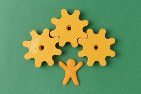 yellow plastic gears