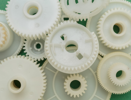 Old plastic gearsの写真素材