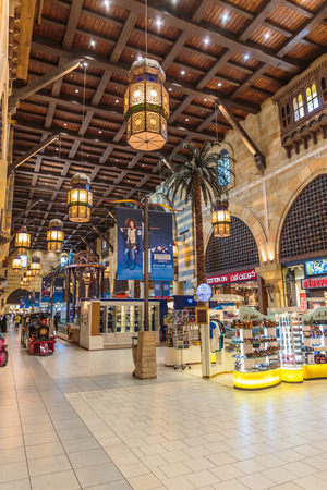 DUBAI, UAE-NOVEMBER 02: Interior IBN Battuta Mall store on November 02, 2013. Each salesroom is decorated in the style of different countries.のeditorial素材