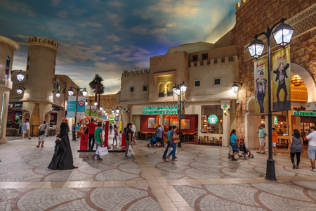 DUBAI, UAE-NOVEMBER 02  Interior IBN Battuta Mall store on November 02, 2013  Each salesroom is decorated in the style of different countries のeditorial素材