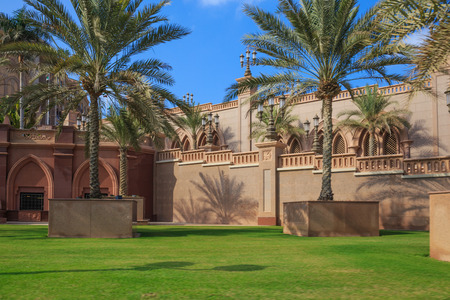 ABU DHABI, UAE - NOVEMBER 5: Emirates Palace in Abu Dhabi on November 5, 2013 in Dubai. Emirates Palace was originally conceived as a venue for government summits and conferences in the Persian Gulfのeditorial素材