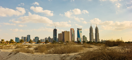 DUBAI, UAE - NOVEMBER 17: Modern buildings in Dubai Marina, on November 17, 2012, Dubai, UAE. Dubai was the fastest developing city in the world between 2002 and 2008.のeditorial素材