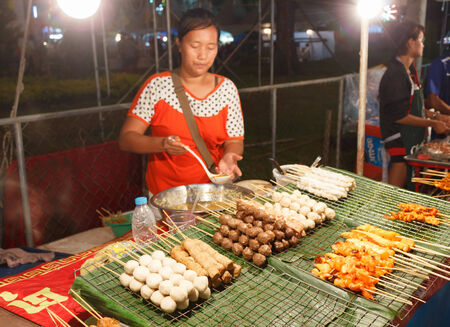 PHUKET, THAILAND - FEBRUARY 10, 2013: Outdoor kitchen at night in the south of Thailandのeditorial素材