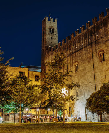 Night view of the fortress in Rimini, Italyのeditorial素材