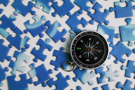 compass and puzzleの写真素材