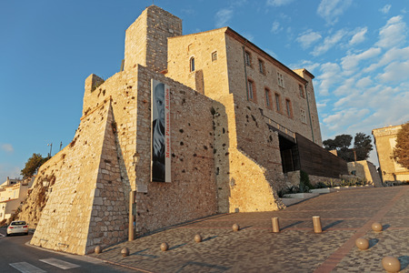 ANTIBES, FRANCE - NOVEMBER 3, 2014: Medieval fortress and Picasso Museumのeditorial素材