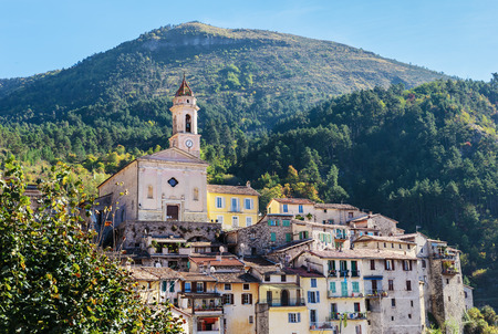 Mountain old village Luseram, Provence Alpes Cote d'Azur, France.の写真素材