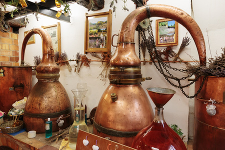 GOURDON, FRANCE - OCTOBER 31, 2014: Ancient perfume laboratory in the village.