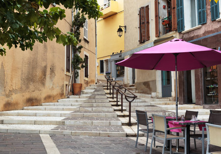 Street in the old town Cassis, Franceの写真素材