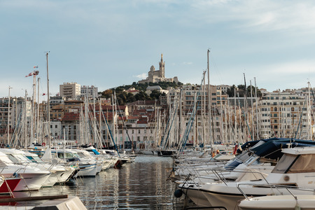 MARSEILLE, FRANCE - NOVEMBER 5, 2014: Old Port, Vieux-Port of Marseille.のeditorial素材