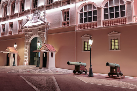 Prince's Palace in Monaco at nightのeditorial素材