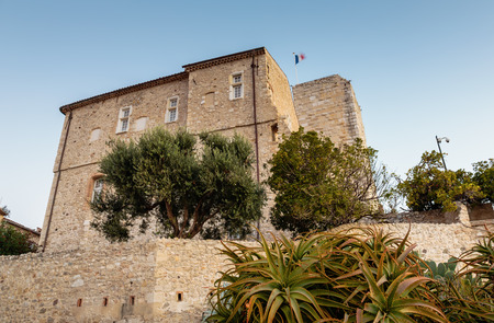 Medieval fortress at dawn Antibes, Franceのeditorial素材