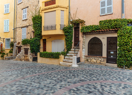 ANTIBES, FRANCE - NOVEMBER 3, 2014: Street in the old townのeditorial素材