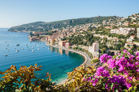Panoramic view of Cote d'Azur near the town of Villefranche-sur-Merの写真素材