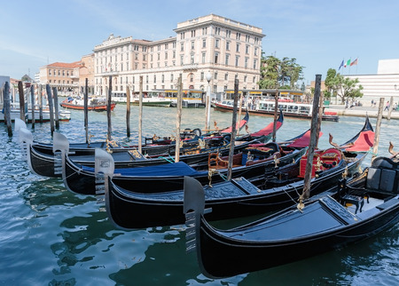 VENICE, ITALY - 26 JUNE, 2014: Gondola on the canals of Veniceのeditorial素材