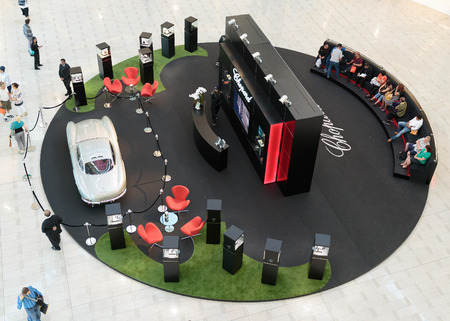 DUBAI, UAE - OCTOBER 31, 2013: Inside modern luxuty mall  in Dubai. At over 12 million sq ft, it is...