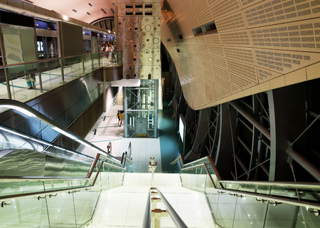 DUBAI, UAE - NOVEMBER 02, 2013: Interior of metro station in Dubai.のeditorial素材