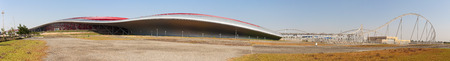 ABU DHABI, UAE - NOVEMBER 5, 2013: Panorama Entertainment center Ferrari World at Yas Islandのeditorial素材