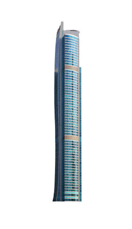 Modern high-rise office building isolated on white background