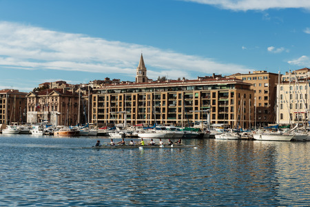 MARSEILLE, FRANCE - NOVEMBER 5, 2014: Old Port, Vieux-Port of Marseille.のeditorial素材