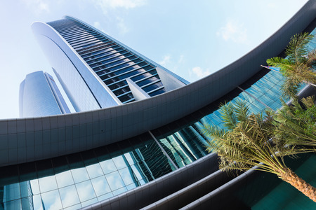 ABU DHABI, UAE - NOVEMBER 5: Modern buildings in Abu Dhabi, on November 5, 2013, Abu Dhabi, UAE. It is the capital of the United Arab Emirates.のeditorial素材