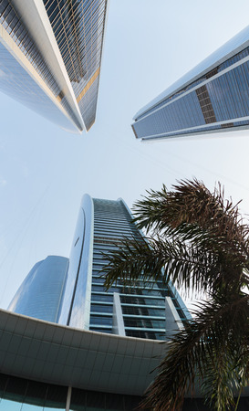 ABU DHABI, UAE - NOVEMBER 5: Modern buildings in Abu Dhabi, on November 5, 2013, Abu Dhabi, UAE. It is the capital of the United Arab Emirates.のeditorial素材