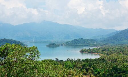 Panoramic views of the bay on a tropical island