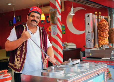 PATTAYA, THAILAND - APRIL 4, 2015: Outdoor kitchen at night in the south of Thailandのeditorial素材