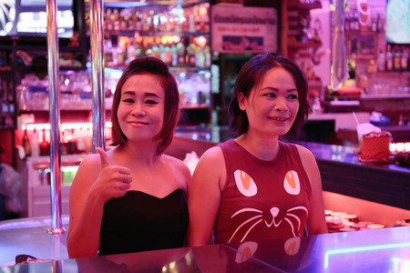 PATTAYA, THAILAND - APRIL 4, 2015: Girl in a night club