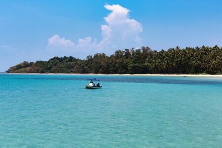 General view of the tropical island from the sea