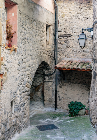 Narrow cobbled streets in the old village Lyuseram, France