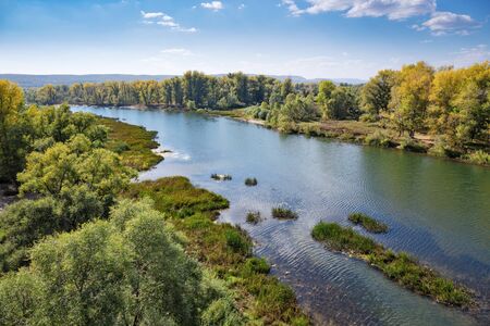 River valley in the countryside, top view