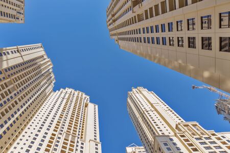 Modern buildings in Dubai Marinaの写真素材