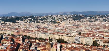 NICE, FRANCE - OCTOBER 29, 2014: Panoramic view of Nice from the top pointのeditorial素材