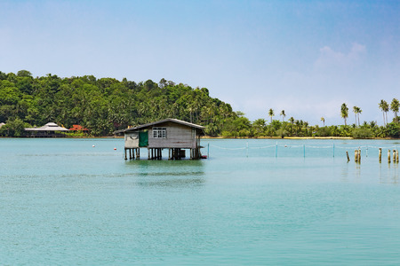 Houses on stilts in the fishing village of Bang Bao, Koh Chang, Thailandの写真素材