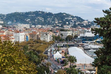 CANNES, FRANCE - NOVEMBER 3, 2014: Panoramic view of the cityのeditorial素材
