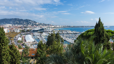 CANNES, FRANCE - NOVEMBER 3, 2014: Panoramic view of the cityのeditorial素材