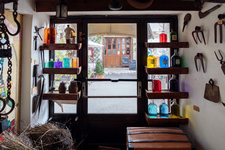 GOURDON, FRANCE - OCTOBER 31, 2014: Ancient perfume laboratory in the villageのeditorial素材
