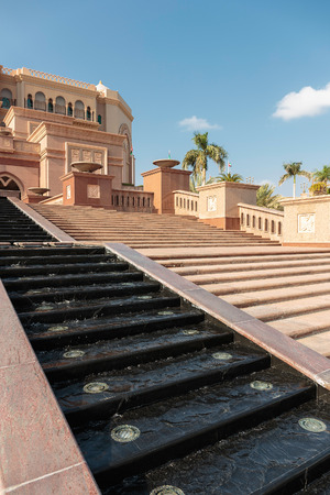 ABU DHABI, UAE - NOVEMBER 5: Emirates Palace in Abu Dhabi on November 5, 2013 in Dubai. Emirates Palace was originally conceived as a venue for government summits and conferences in the Persian Gulfのeditorial素材