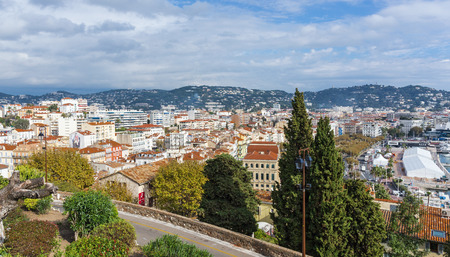 CANNES, FRANCE - NOVEMBER 3, 2014: Panoramic view of the cityのeditorial素材