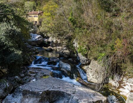 Mountain creek in the rocksの写真素材