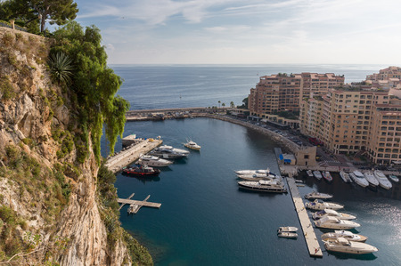 Panoramic view of Monte Carlo harbour in Monacoの写真素材
