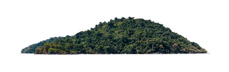 Tropical island isolated on white backgroundの写真素材